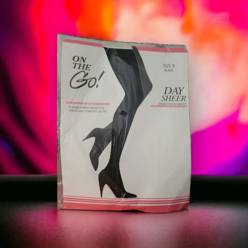 On The Go Size B Black Sheer Hosiery